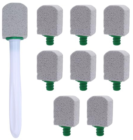 PWGHWG 8 Stück Bimsstein Toilette Dekontaminierung Bimsstein Toilettenreiniger mit 1 Griff Wiederverwendbar Cleaning Block für Toiletten Badewannen Waschbecken Schwimmbecken und Wände