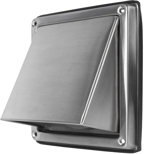 Vent Systems 100 mm Lüftungsgitter mit Haube - Edelstahl Lamellen-Wetterschutzgitter - Rund Dunstabzug für Aussen - Belüftung Abdeckung mit Ablufthaube - Abluftgitter für Lüftung und Klimaanlage