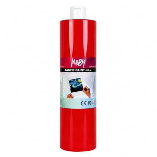 Stoffmalfarbe 500 ml – Textilfarbe für helle Stoffe, waschbeständig & bügel-fixierbar (Rot)