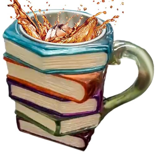 Taza Café Libro Pintado Vaso libro lectura 3D pintado para café y té