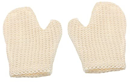 PartyKindom Bath Defoliator Mitts Exfoliating Scrub Mitt 2pcs 20.5x16cm Hollow Sisal Shower Gloves for Deep Body Washing and Dead Skin Removal