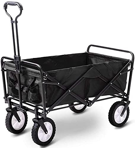 Shopping Trolley Portable Garden Cart, Folding Garden Trolley, Utility Outdoor Shopping Wagon, Camping Pull Cart, Blue Garden Wheelbarrow for Easy Transport