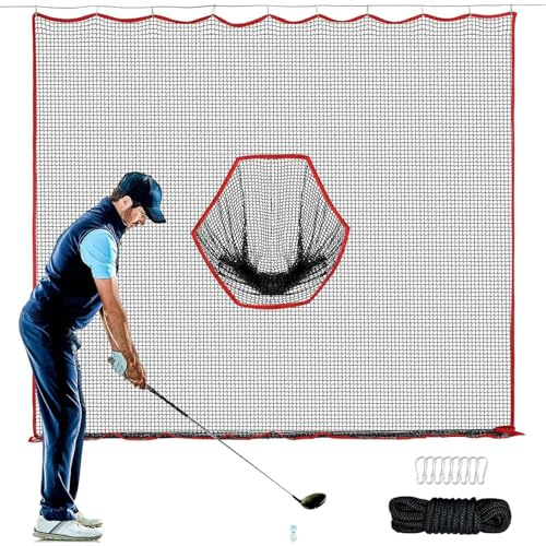 Golf Net - Multifunction 10 x 10 ft Net | Med Pocket Golf Training Network | GOUTTYARD GOF Training Network | Baseboll Backstop Badminton för inomhus/utomhusspel