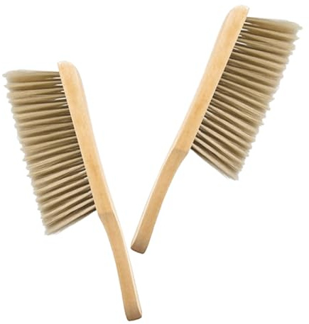 Anneome 2Pcs Wood Handle Dusting Brushes Soft Bristles Cleaning Tools for Desktop Beds Cabinets Household Appliances Dust Removal