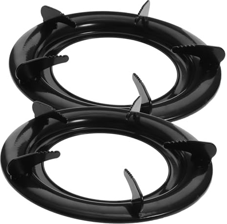 Support 2 pour Gaz en Rond Cuisinière, Lot à Fer | Installation Simple, Empêche Glissement et Basculement, pour Restaurant et Café, Couleur Noire