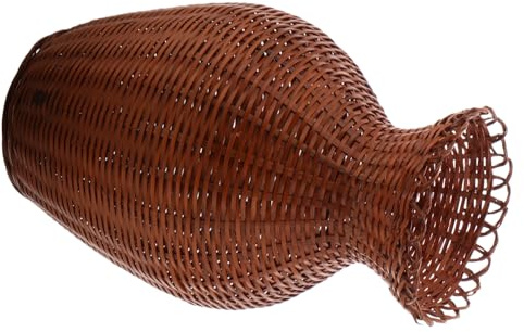 POPETPOP Vaso Decorativo in Bambù Intrecciato a Mano Design Cinese Tradizionale Antico Vaso per Fiori Secchi e Piante da Interno Elemento Artistico dal Fascino Naturale per Casa