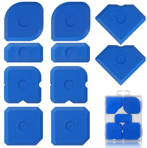 JollyDragon 10 Piece Silicone Sealant Finishing Tool Set,Portable Caulking Tools For Caulking And Sealing,Multi-Edge Silicone Smoothing Tool With Storage Box For Bathroom, Kitchen