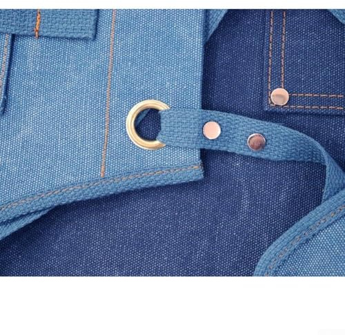 Delantal de trabajo de lona gruesa con múltiples bolsillos, impermeable y resistente al desgaste para carpintería, jardinería y trabajos eléctricos, disponible en (azul claro)