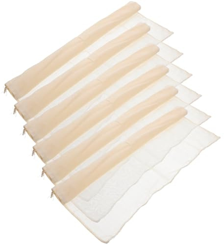 POPETPOP Lot de 6 Étamines en Coton 40X40 CM pour Tofu Tissu Filtrant Fin Réutilisable Multi-Usages Chiffon Alimentaire pour Fromage Lait de Noix et Yaourt Cuisine