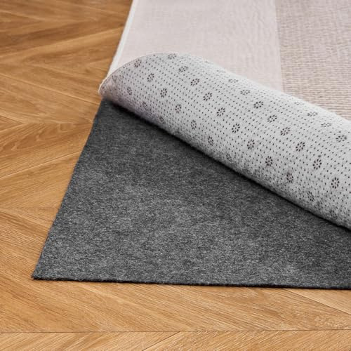 VEVOR Alfombrilla Antideslizante para Alfombras 304,8 x 426,7 cm, Base Antideslizante con Doble Superficie de Fieltro y Agarre de Goma, Protege Suelos y Mantiene Alfombras en Su Lugar, Gris Claro
