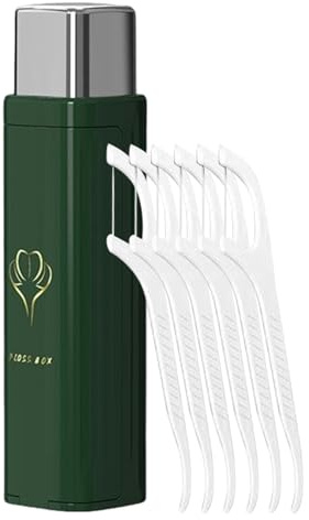 Dispenser per filo interdentale - Scatola ricaricabile portatile da 7 cm | Supporto automatico per filo interdentale, igiene dentale compatta, comoda igiene orale per il trasporto, il campeggio, ill b