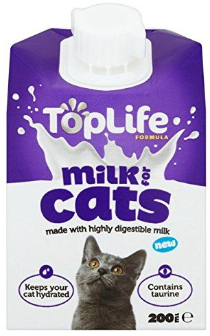 Toplife - Lattosio riduce il latte di mucca per i gatti, 200 ml, confezione da 6