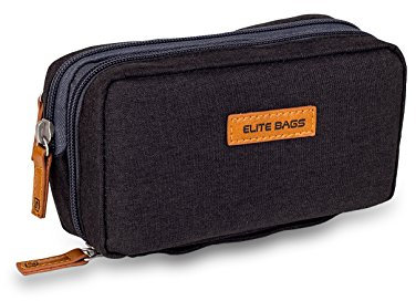ELITE BAGS - DIABETIC'S Diabetiker-Täschchen | schwarz bitone | kompakt | 3 Fächer für alle notwendigen Utensilien