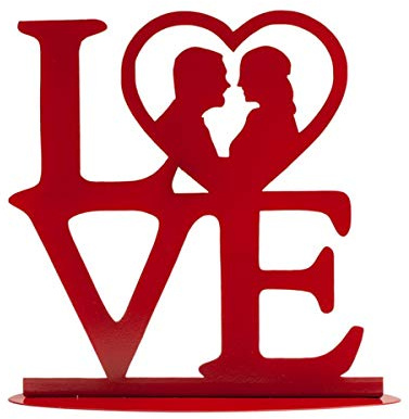 Dekora - Cake Topper Love Décoration Gateau Couleur Rouge