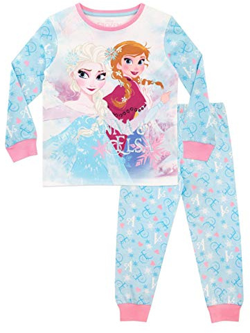 Disney Frozen Pyjamas | 100% Cotton Kids Pjs | Girls' Pyjama Sets | Princess Anna & Elsa Childrens Nightwear