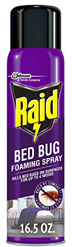 Raid Bed Bug Foaming Spray, Kills Bed Bugs and Their Eggs, For Indoor Use, Non-Staining, Keeps Killing for Weeks, 16.5 oz
