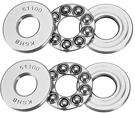 sourcing map 2 Stück 51100 Axialkugellager 10 mm x 24 mm x 9 mm Chromstahl ABEC3 Einreihige Walze