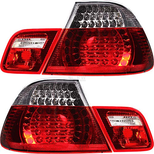 Rückleuchten Set 4-Teilig 3er E46 Coupe Bj. 04/2003 ->> rot weiß chrom