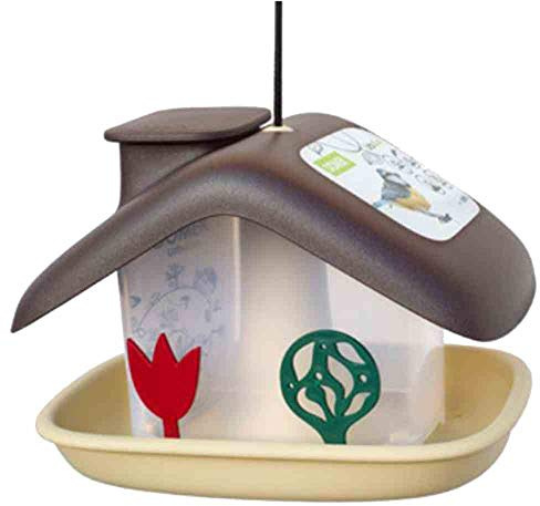 Plastia Domek Bird Feeder Plastic Silo Brown/Beige
