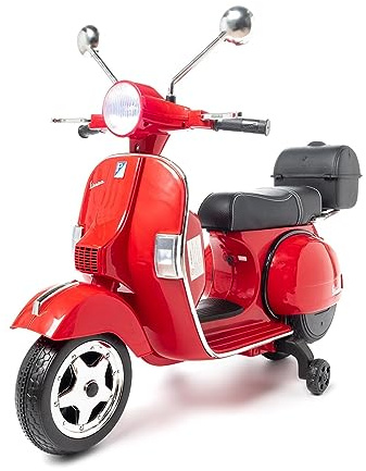 ATAA Vespa Klassisch 12v mit Piaggio Lizenz - Rot - Elektro-Motorrad für Kinder