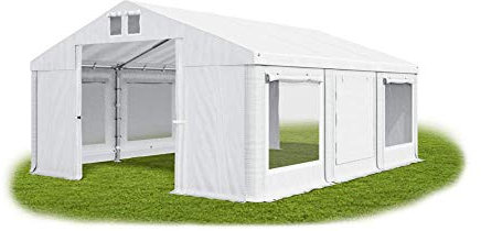 Das Company Tenda per Feste bianco 4x6m con persiane e zanzariere Impermeabile 560 g/m2 PVC Telone Costruzione Winter sul Fondo e Rinforzi Tetto e dell'Ingresso tutto l'anno Tenda da Giardino