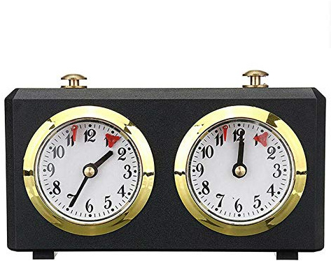 Brawdress professionell analog schackklocka, mekanisk timer för kinesisk, internationellt schack och I-GO, inget batteri behövs, uppdragningsmekanism, 1 spelare, ålder 8+