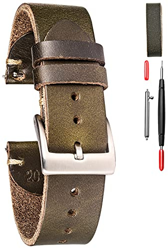 Weich Horween Schnellspanner Leder Uhrenarmband Vintage Uhr Ersatz Wrap von 18mm, 20mm, 22mm Leder Uhrenarmbänder