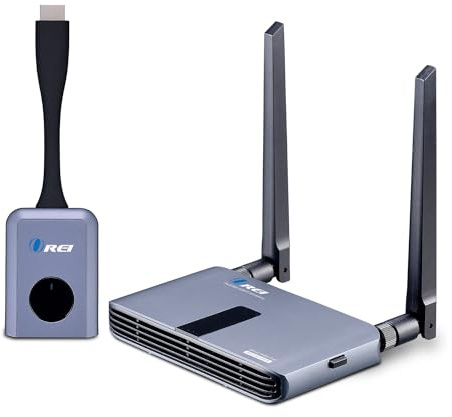 OREI Wireless 1x1 1080P HDMI Transmitter and Receiver Dongle Kit up to 100ft - Perfect for Transmission from Laptop, PC, Presentation, Switching, Power Point