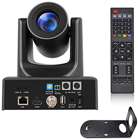 Meeasier NDI-kamera, 20 x sändning direktsändning PTZ-kamera för kyrka, konferens och liveproduktion, videokonferens livestreaming kamera NDI HX 4.6 (svart)
