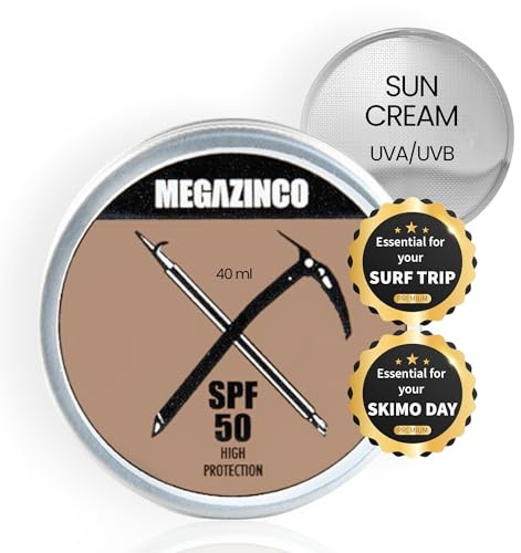 MEGAZINCO TEINT – SPF50, mineralisch und 100% NATÜRLICH. Sonnencreme/-paste mit hohem Schutz für Surfer, Segler, Bergsteiger, Skifahrer, Snowboarder, Triathleten, Schwimmer. SURF SONNENCREME - 40 ml