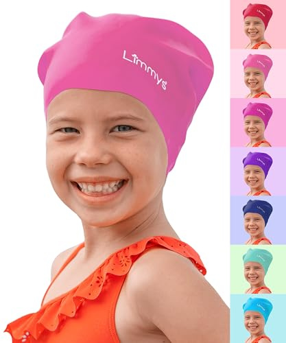 Limmys Gorro de Silicona para Niños con Cabello Largo – Suave, Elástico y Antideslizante – Ajuste Cómodo Sin Tirones, Espacio Extra para Cabello Largo y Grueso, Silicona Sin Látex, Fácil de Poner