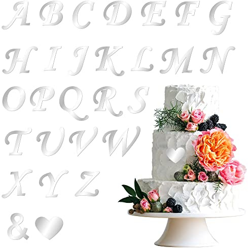 Gyufise Cupcake-Topper aus Acryl, Alphabet, mit A-Z, Buchstaben-Picker für personalisierte Namen, Kuchendekorationen, Hochzeitstag, Babyparty, Happy Birthday, 28 Stück