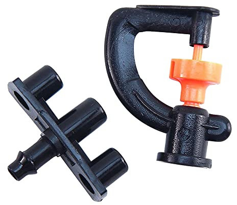 VOANZO 10 Stück Gartenbewässerung Sprühdüse 360 Grad drehbare Sprinklerdüse G Aufhängung Düse Micro Sprinkler Anschluss