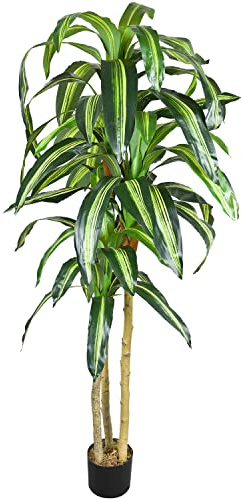 Decovego Künstlicher Drachenbaum, Kunstpflanze, 180 cm, Tropische Deko für Wohn- & Büroräume, Allergikerfreundlich & Pflegeleicht