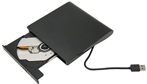 Zunate External DVD Drive, USB 3.0 Ultra Thin External DVD Drive with USB C Adapter Compatible with Laptop, Desktop, All in One, Notebook, for, Vista, OS X