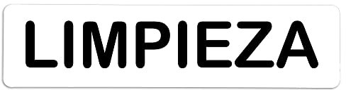 Becral® - Señal adhesiva de PVC LIMPIEZA | Placa puerta PVC BLANCO | Señal informativa | Cartel Puerta 200X50mm