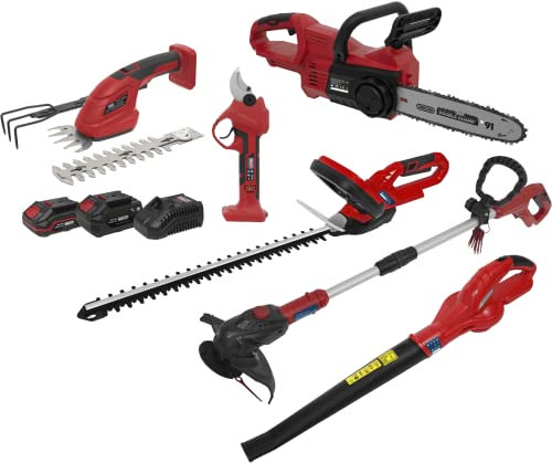 Sealey 6 x 20V SV20 Series Garden Maintenance Combo Kit - 2 Batteries - CP20VCOMBO15