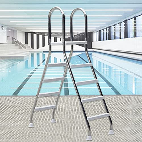 52 Pulgadas Escalera De La Piscina 4 Pasos Escalera De La Piscina por Encima del Suelo 304 Escaleras De La Piscina De Acero Inoxidable por Encima del Suelo para Piscinas Elevadas
