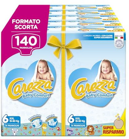 Carezza Baby Comfort XXL | Storlek 6 (16-30 kg) | 140 blöjor