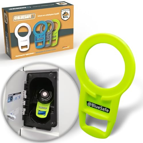 MaJoCompTec® ADBLUESAFE Tankdeckel Sicherung I Tanksicherung für AdBlue Tankverschluss Deckel I Zubehör Kastenwagen Camping Wohnmobil (Kunststoff Gelb, Sicherung Boxer + Jumper + Ducato)