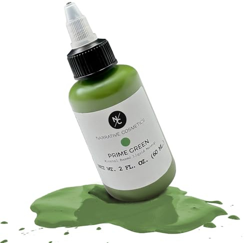 Narrative Cosmetics FX Alcohol Airbrush Paints - 60 ml, Skin Safe, Quick Dry, Waterproof, Sweatproof, Transferproof Liquid Makeup for Bodypainting, Theater, FX Makeup, Film and TV - Prime Green