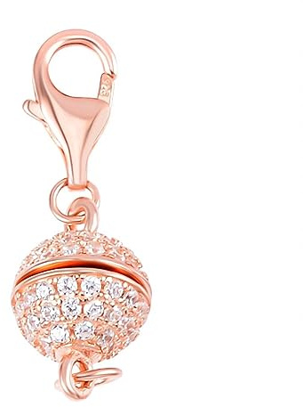 SHOP LC Magnetschmuck Verlängerungskette und Verschluss Magnetische Karabinerverschluss-Kettenverlängerung aus 925er Silber für Armband-Halsketten-Schmuckherstellung in Roségold und Vergoldung