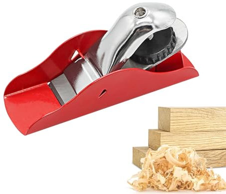 Hioph Stainless Steel Wood Planer - Mini Hand Tool for Woodworking, DIY Model Making (Red)