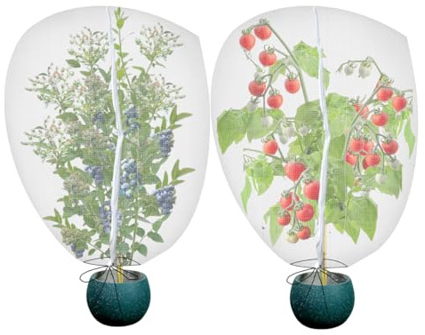 Gardtree Vogel-Insektenbarriere, Obstbaumnetz, verbessertes Design mit doppeltem Reißverschluss, Pflanzenschutz vor Tieren, Gartenpflanzenabdeckung für Heidelbeere, Strauch, Tomaten, Blumen, 2 Stück