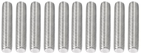DTGN M8x1.25x40mm(DxPxL) Gewindestange - 15er Pack - Gut für Maschinen - Gewindestange aus 304 Edelstahl mit Rechtsgewinde - Silber