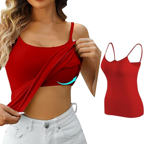 Générique Camisole Femme débardeur avec Soutien-Gorge intégré Débardeur de en Yoga Gilet rembourré à Bretelles Ajustables Débardeurs pour Femmes Soutien-Gorge