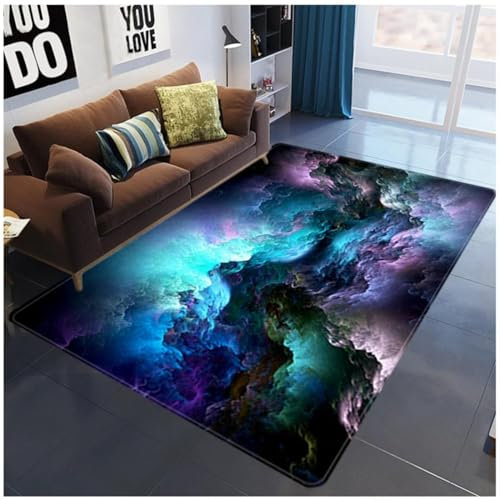 JGGXHM Wohnkultur Bunte Wolken Teppiche Wohnzimmer Dekoration Schlafzimmer Salon Teetisch Bereich Teppich Weicher Großer Teppich 160x200cm