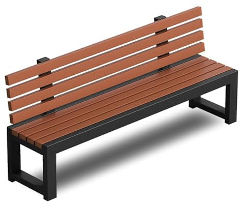 lyxamjrzyp Gartenbank, Parkbank aus Metall, Wetterfeste Außenbänke, mit Rückenlehne, Terrassen-Gartenbank, für Terrasse, Park, Veranda, Rasen(Size:59in/150cm)