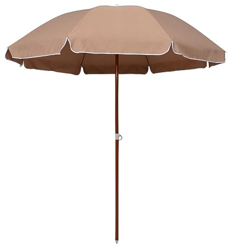 Rantry Ombrellone con Palo in Acciaio 240 cm Grigio Talpa, Ombrellone, Ombrelloni, Ombrellone da Giardino, Ombrelloni da Esterno, Ombrellone Spiaggia, Ombrellone da Terrazzo Antivento