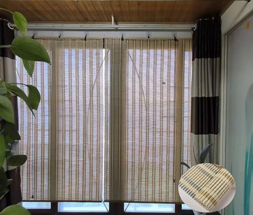 Bambus-Jalousien für Teestube, Trennwand im Hotel, Restaurant, Aufzug, Bambusvorhang für Terrassenfenster, 150 x 220 cm, 80 % Schattierung)